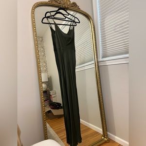 Anthropologie green slip dress